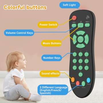 APSUAE Baby TV Remote Control Toy with Light and Sounds, Kids Musical Early Education Learning Reali...