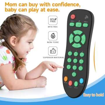 APSUAE Baby TV Remote Control Toy with Light and Sounds, Kids Musical Early Education Learning Realistic Toddler Remote Toys for Preschool Infant Toddlers Boys Girls Child 6M+