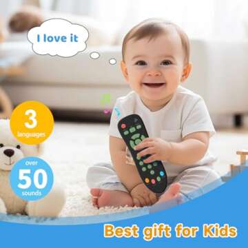 APSUAE Baby TV Remote Control Toy with Light and Sounds, Kids Musical Early Education Learning Realistic Toddler Remote Toys for Preschool Infant Toddlers Boys Girls Child 6M+
