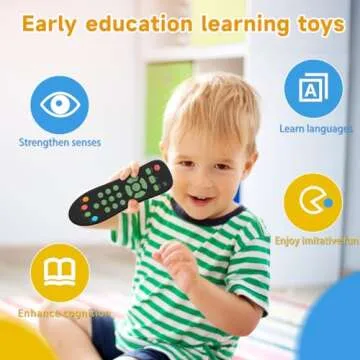 APSUAE Baby TV Remote Control Toy with Light and Sounds, Kids Musical Early Education Learning Realistic Toddler Remote Toys for Preschool Infant Toddlers Boys Girls Child 6M+
