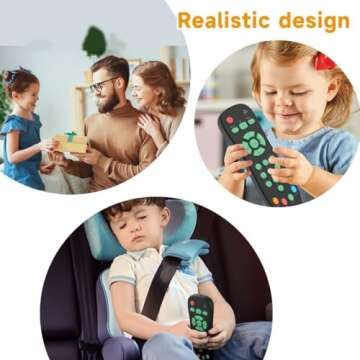 APSUAE Baby TV Remote Control Toy with Light and Sounds, Kids Musical Early Education Learning Realistic Toddler Remote Toys for Preschool Infant Toddlers Boys Girls Child 6M+