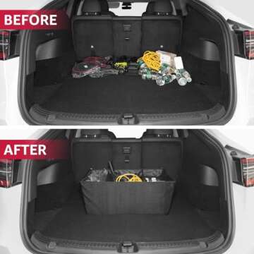 BASENOR Tesla Model 3 Model Y Sub Trunk Organizer Auto Durable Collapsible Cargo Storage for 2016-2024 Model 3 Tesla Model Y