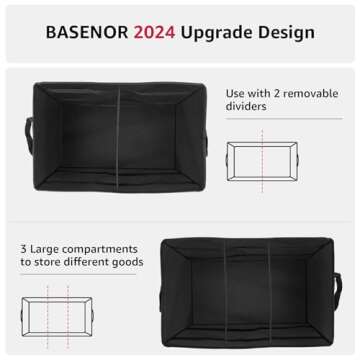 BASENOR Tesla Model 3 Model Y Sub Trunk Organizer Auto Durable Collapsible Cargo Storage for 2016-2024 Model 3 Tesla Model Y