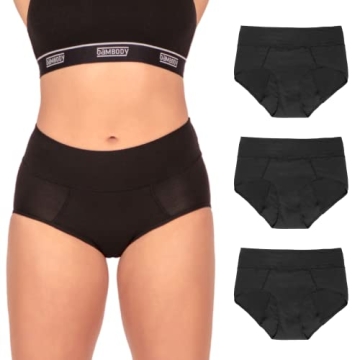 Bambody Absorbent Panty, 5th Gen - X-Large, 6 Pack, Black