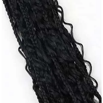 LMZIM Goddess Box Braids Crochet Hair 18 Inch,8 Packs Box Braids Crochet Hair for Women,Boho Box Braids Curly Ends Pre-looped,Synthetic Bohemian Crochet Box Braids hair 1b