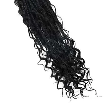 LMZIM Goddess Box Braids Crochet Hair 18 Inch,8 Packs Box Braids Crochet Hair for Women,Boho Box Braids Curly Ends Pre-looped,Synthetic Bohemian Crochet Box Braids hair 1b