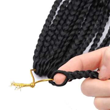 LMZIM Goddess Box Braids Crochet Hair 18 Inch,8 Packs Box Braids Crochet Hair for Women,Boho Box Braids Curly Ends Pre-looped,Synthetic Bohemian Crochet Box Braids hair 1b