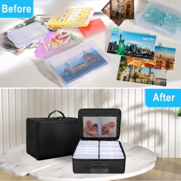 ENGPOW Fireproof Photo Storage Box with Lock and Cases