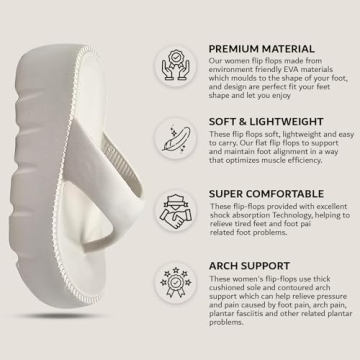 OrderKia Women's Comfort Flip Flops with Arch Support