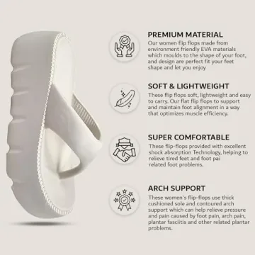 OrderKia Women's Comfort Flip Flops with Arch Support