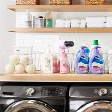 Vtopmart 4 Pack Clear Plastic Storage Bins for Organizing