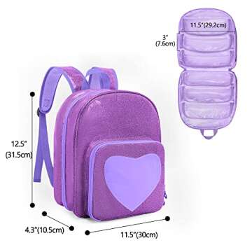 LoDrid Carrying Backpack Compatible with LOL Surprise Dolls All, Storage Case with 6 Clear Pockets for Dolls Organizer & Display, Purple, Bag Only (Patent Design)