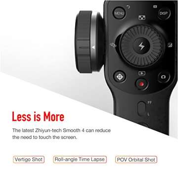 Zhiyun Smooth 4 3-Axis Gimbal Stabilizer for iPhone and Android Smartphone, w/Focus Zoom Wheel PhoneGo Mode Two-Way Charging New Smooth-Q/III
