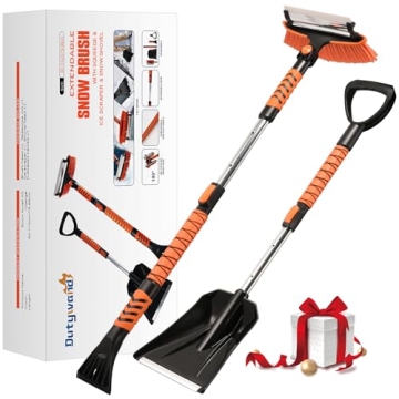Dutywand Ice Scrapers Snow Brush for Car Windshield Extendable, Snow Shovel for Car Driveway, Non Sc...