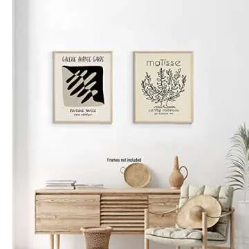 InSimSea Matisse Poster and Picasso Wall Art Exhibition Poster & Prints (UNFRAMED), Vintage Posters for Room Aesthetic, Abstract Wall Art for Living Room Set of 6 (11x14 in)