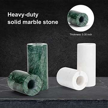 WORHE Natural Marble Candle Holders Set of 2 for Weddings