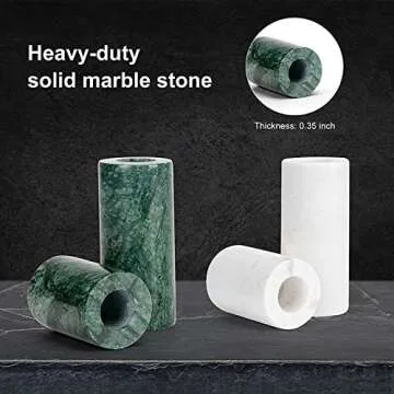 WORHE Natural Marble Candle Holders Set of 2 for Weddings