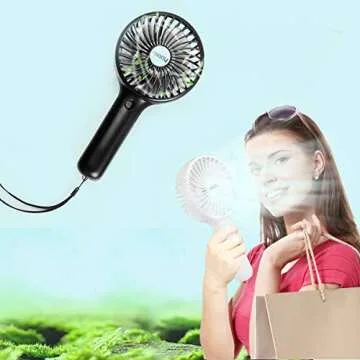 2-Pack Upgraded 5000mAh Portable Handheld Fan 3 Speed Mini USB Strong Wind 7-20 Hours Runtime Personal Electric for Travel Office Outdoor