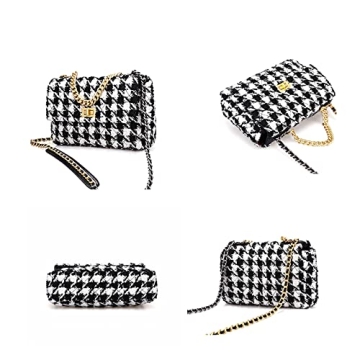 Stylish BERTY·PUYI Houndstooth Ladies Bag - Versatile Handbag