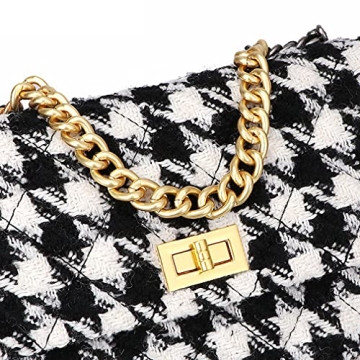 Stylish BERTY·PUYI Houndstooth Ladies Bag - Versatile Handbag