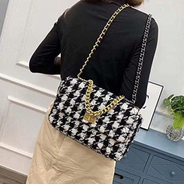 Stylish BERTY·PUYI Houndstooth Ladies Bag - Versatile Handbag