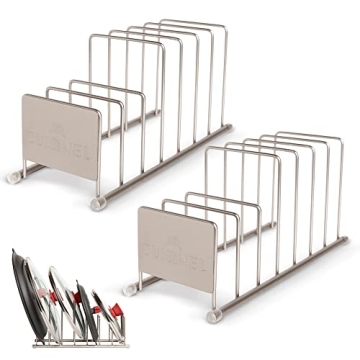 Cuisinel Lid and Dish Organizer Rack Set for Space Saving