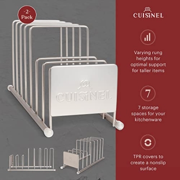 Cuisinel Lid and Dish Organizer Rack Set for Space Saving