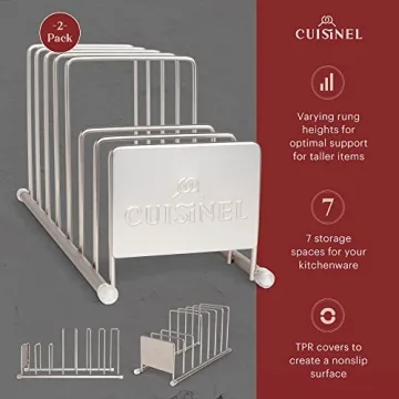 Cuisinel Lid and Dish Organizer Rack Set for Space Saving