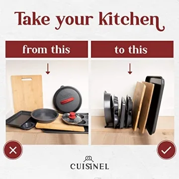 Cuisinel Lid and Dish Organizer Rack Set for Space Saving