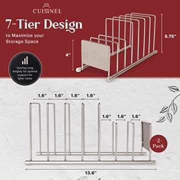 Cuisinel Lid and Dish Organizer Rack Set for Space Saving
