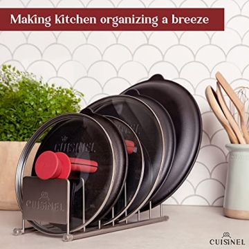 Cuisinel Lid and Dish Organizer Rack Set for Space Saving