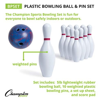 Champion Sports Bowling Set with Ball - Perfect for Kids