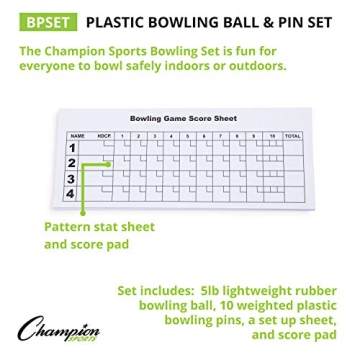 Champion Sports Bowling Set with Ball - Perfect for Kids