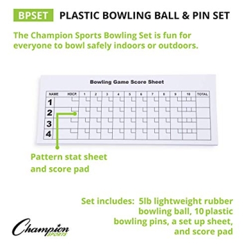 Champion Sports Bowling Set with Ball - Perfect for Kids