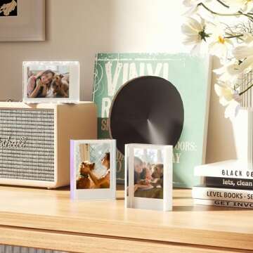 WINKINE Polaroid Frame, Instax Mini Film Frame, 2x3 Polaroid Picture Frame for Fujifilm Instax Film & Polaroid Film,Freestanding Sliding Acrylic Photo Frames for Desktop Tabletop,Mini Frame for Photos