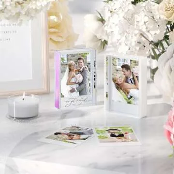WINKINE Polaroid Frame, Instax Mini Film Frame, 2x3 Polaroid Picture Frame for Fujifilm Instax Film & Polaroid Film,Freestanding Sliding Acrylic Photo Frames for Desktop Tabletop,Mini Frame for Photos