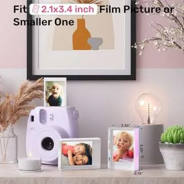 WINKINE Polaroid Frame, Instax Mini Film Frame, 2x3 Polaroid Picture Frame for Fujifilm Instax Film & Polaroid Film,Freestanding Sliding Acrylic Photo Frames for Desktop Tabletop,Mini Frame for Photos