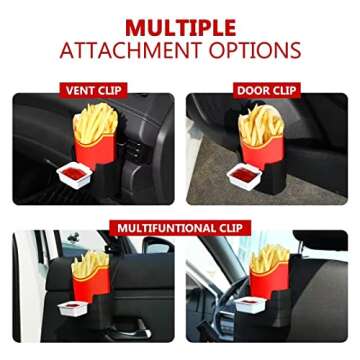 SUADEN French Fry Holder and Sauce Holder for Car | Perfect for On-the-Go Snacking | Ideal White Ele...