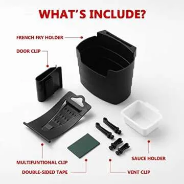 SUADEN French Fry Holder and Sauce Holder for Car | Perfect for On-the-Go Snacking | Ideal White Elephant Gift, Stocking Stuffier, or Holiday Present
