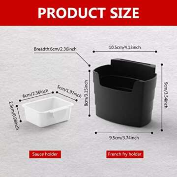 SUADEN French Fry Holder and Sauce Holder for Car | Perfect for On-the-Go Snacking | Ideal White Elephant Gift, Stocking Stuffier, or Holiday Present