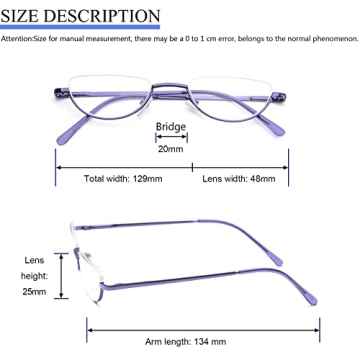 Retro Half Frame Reading Glasses - Stylish 2 Pack Set