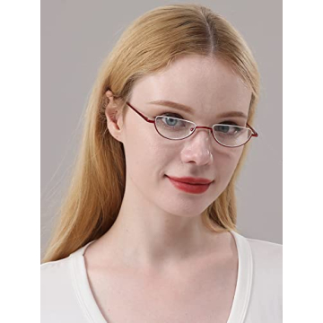 Retro Half Frame Reading Glasses - Stylish 2 Pack Set