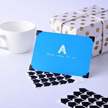 Pulaisen 360 Count Self-Adhesive Acid Free Photo Corners Scrapbooks Memory Books