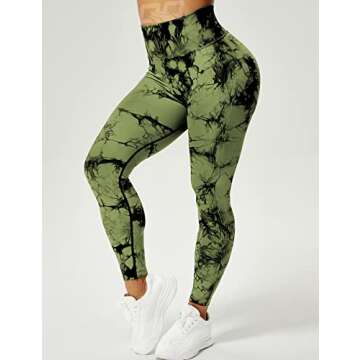 QOQ Tie Dye High Waisted Workout Leggings for Women