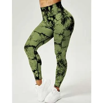 QOQ Tie Dye High Waisted Workout Leggings for Women
