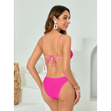 Chic OYOANGLE 3D Rose High Waisted Bikini for Women