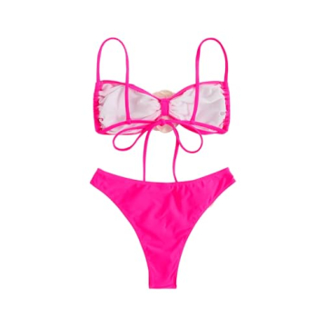 Chic OYOANGLE 3D Rose High Waisted Bikini for Women