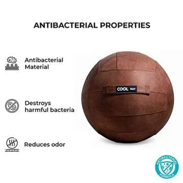 COOLDOT Yoga Ball Chair for Office Relieves Lower Back Pain by Strengthening Core Muscles to Get Straight Back, an Effective Aesthetic Minimalist Design for 8 to 12 Hours Work Shift with No Slouch.