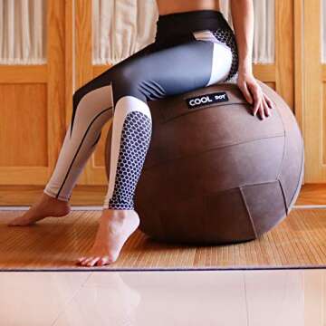 COOLDOT Yoga Ball Chair for Office Relieves Lower Back Pain by Strengthening Core Muscles to Get Straight Back, an Effective Aesthetic Minimalist Design for 8 to 12 Hours Work Shift with No Slouch.