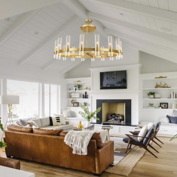 Stylish 48" Gold Wagon Wheel Chandelier Fixture